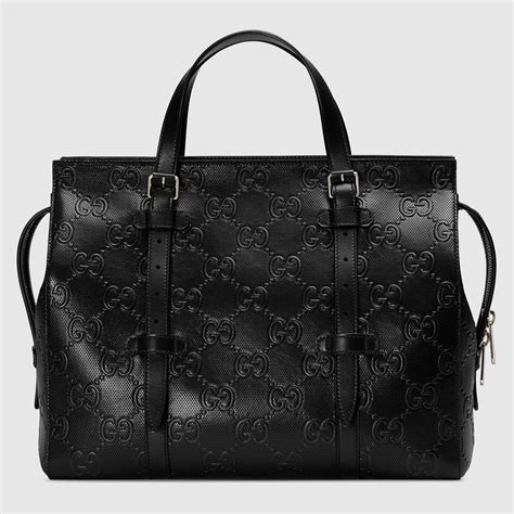 gucci embossed bag black|Gucci embossed leather handbags.